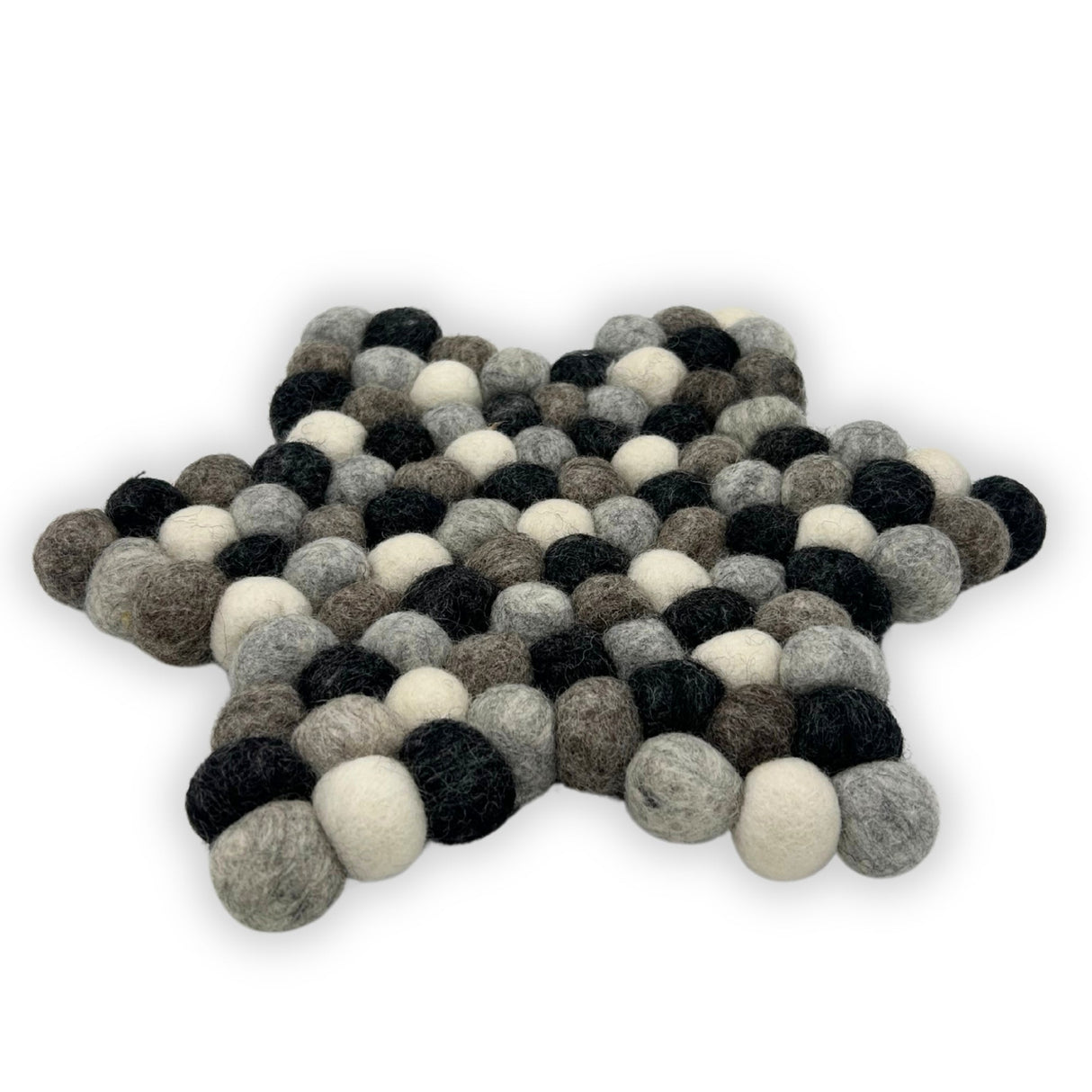 Felt Ball Star Centre Mat - Multi Grey Colour - SHAMTAM.COM