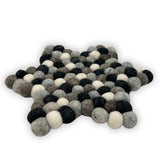 Felt Ball Star Centre Mat - Multi Grey Colour - SHAMTAM.COM