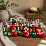 Felt Christmas Pet Gift Socks - Mixed Selection — styled in a warm, naturally lit interior