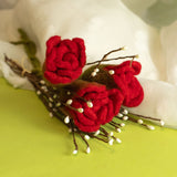 Felt Flowers - Red Roses (6 pcs) - SHAMTAM.COM
