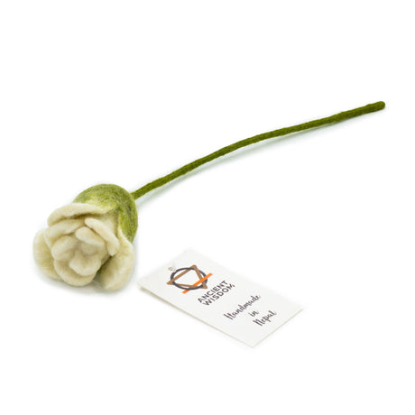 Felt Flowers - White Roses (6 pcs) - SHAMTAM.COM