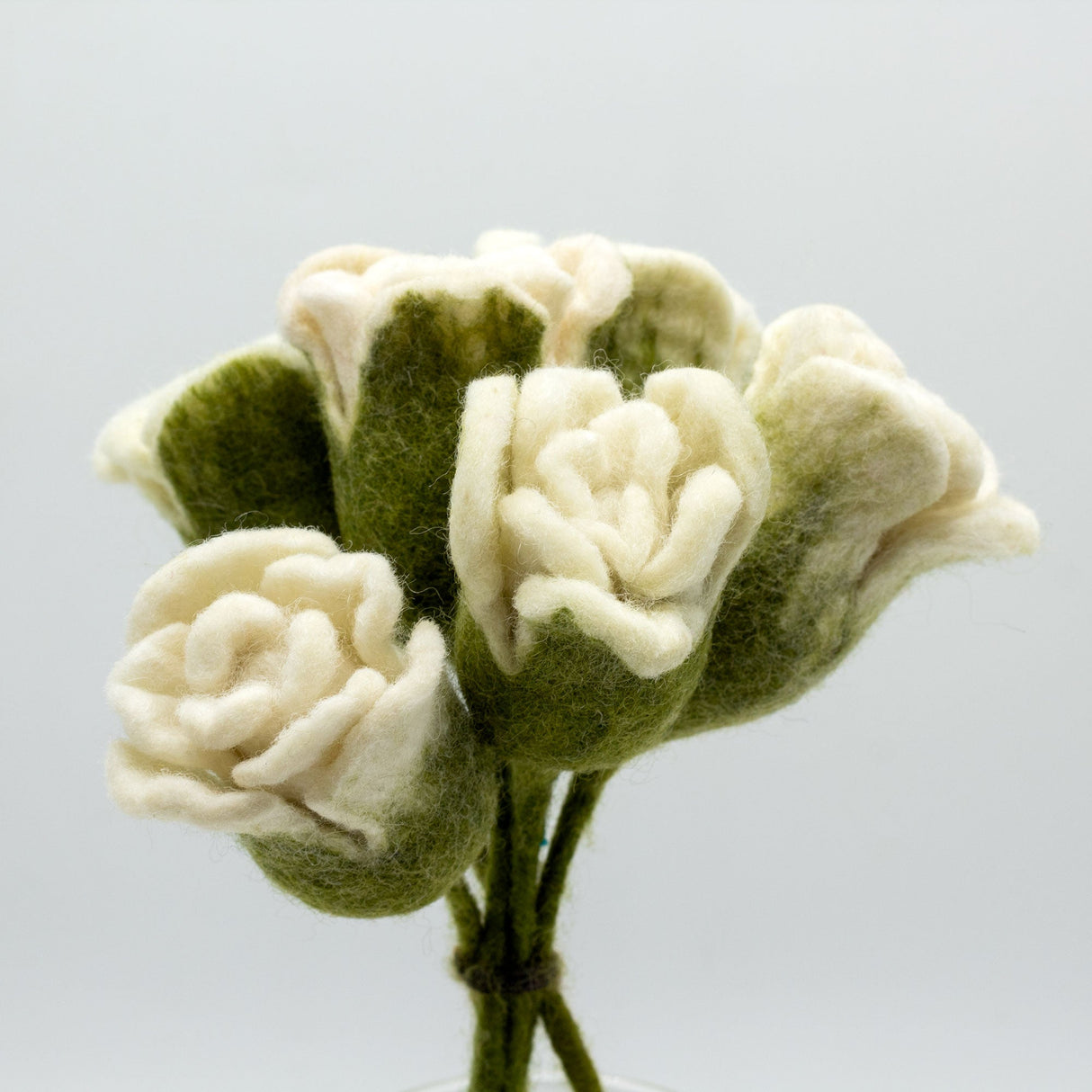 Felt Flowers - White Roses (6 pcs) - SHAMTAM.COM