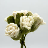 Felt Flowers - White Roses (6 pcs) - SHAMTAM.COM