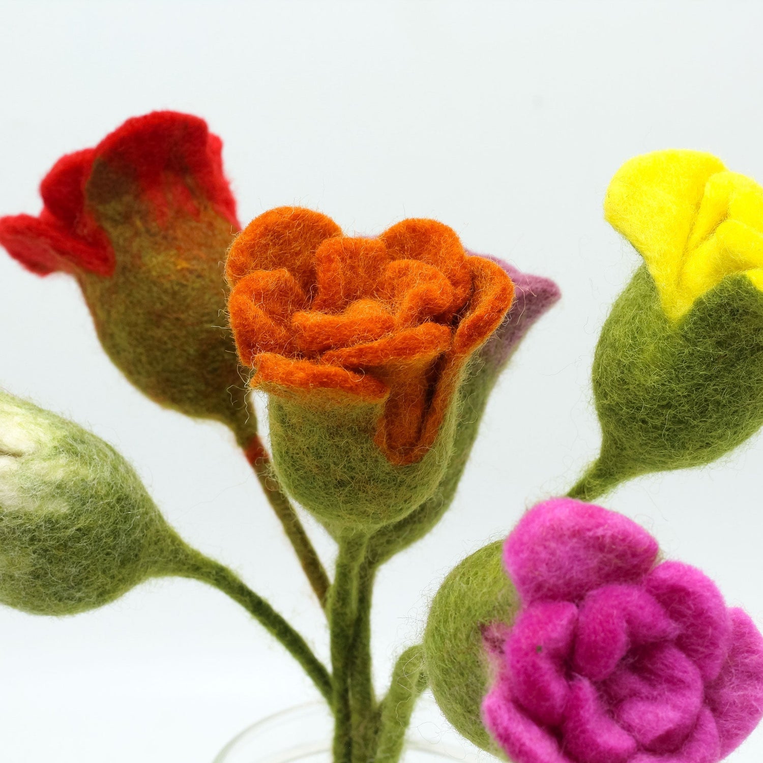 Felt Flowers - Roses (assorted colours) (6 pcs) - SHAMTAM.COM