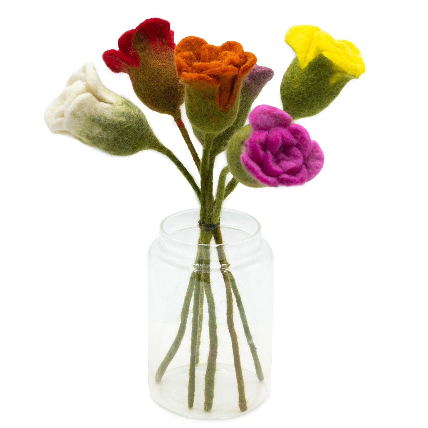 Felt Flowers - Roses (assorted colours) (6 pcs) - SHAMTAM.COM