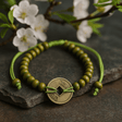 Feng Shui Chinese Coin Bracelet - Lime Green - SHAMTAM.COM
