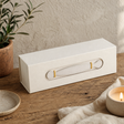 Flat Pack Gift Box - Wine Box Shape (33.5 × 10 × 10.5 cm) - White — styled in a warm, naturally lit interior