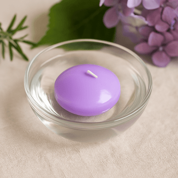 Bougies flottantes non parfumées grandes lilas lot de 3