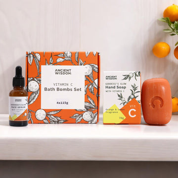 C-vitamin szérum fürdőbomba szappan szett 3 darabos
