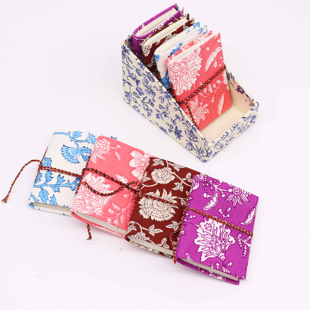 Floral Print Assorted Cotton Bound Notebooks 7x10cm - SHAMTAM.COM