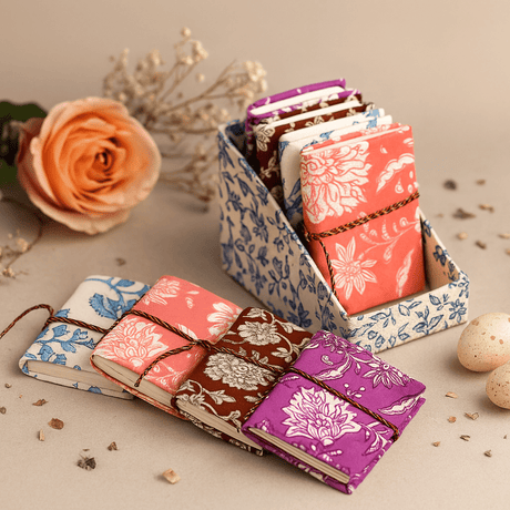 Floral Print Pocket Notebook 7x10cm - SHAMTAM.COM