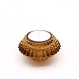 Flower Flip Dinner Candle / Tealight Holder - Antique Amber (2 pcs) - SHAMTAM.COM