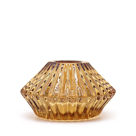 Flower Flip Dinner Candle / Tealight Holder - Antique Amber (2 pcs) - SHAMTAM.COM