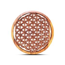 Flower of Life Round Wooden Wall Panel 40cm - SHAMTAM.COM