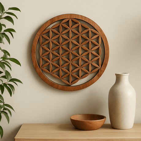 Flower of Life Wooden Wall Panel 30 cm - SHAMTAM.COM