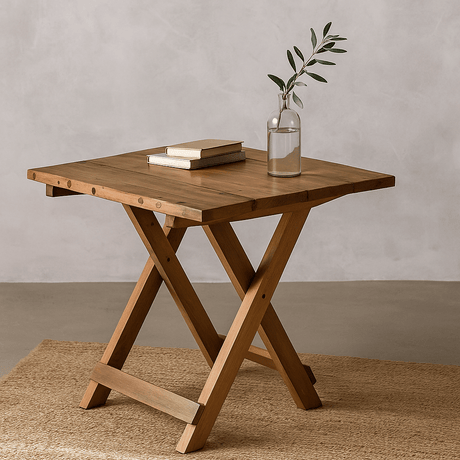 Folding Square Coffee Table - Recycled Wood 50cm - SHAMTAM.COM