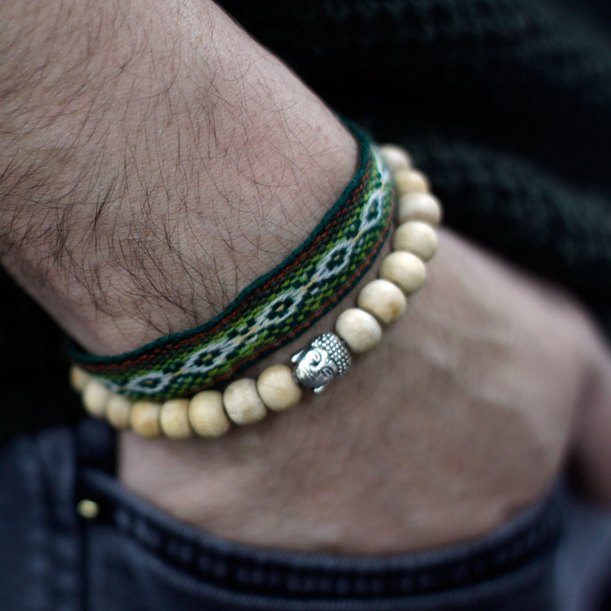 Fragrant Sandal Beads & Buddha Bangle - SHAMTAM.COM