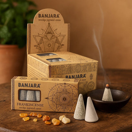 Frankincense Incense Cones Pyramid Smudge 10 Cones Banjara - SHAMTAM.COM
