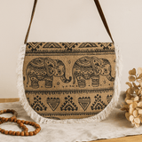 Fringe Bag, Elephant Print - SHAMTAM.COM