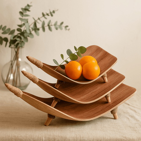 Fruit Bowls Coconut Leaf Set of 3, Natural - SHAMTAM.COM