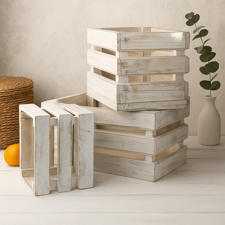 Fruit Box Set of 3 - Whitewash - SHAMTAM.COM