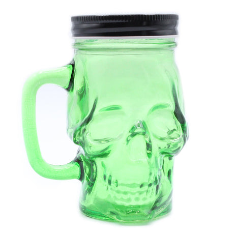 Drinking Jar - Skull - Green - SHAMTAM.COM