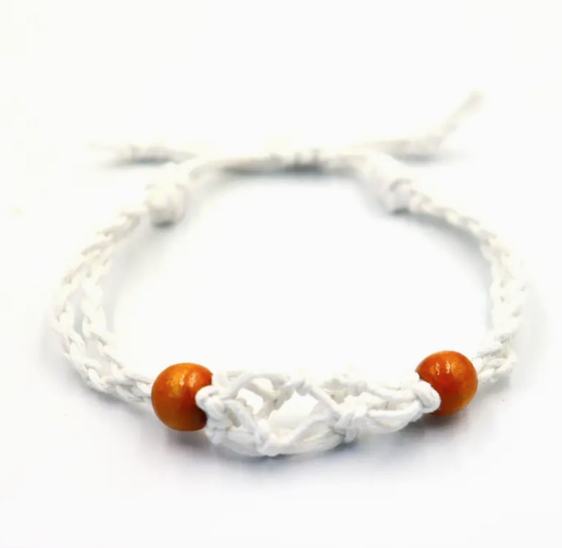 Gemstone Bracelet Cord - White - SHAMTAM.COM