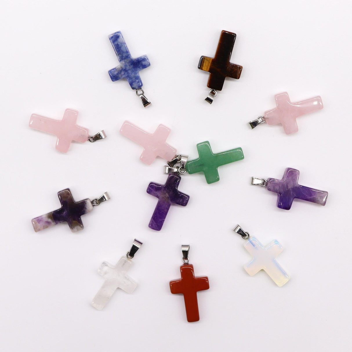 Gemstone Crosses Pendant 25x18mm - SHAMTAM.COM