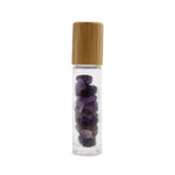 Crystal Oil Roller - Amethyst - Wooden Cap - SHAMTAM.COM