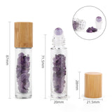 Crystal Oil Roller - Amethyst - Wooden Cap - SHAMTAM.COM