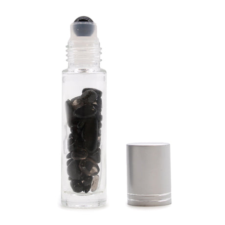 Crystal Oil Roller - Black Tourmaline - Silver Cap - SHAMTAM.COM