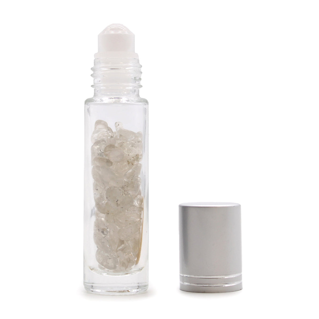 Crystal Oil Roller - Rock Quartz - Silver Cap - SHAMTAM.COM