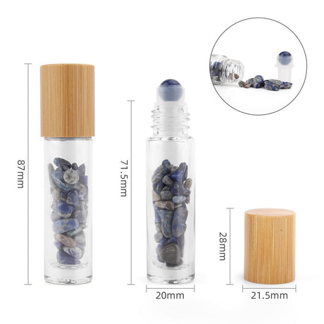 Crystal Oil Roller - Sodalite - Wooden Cap - SHAMTAM.COM