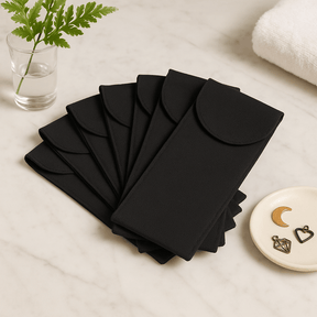 Gemstone Face Roller Cotton Pouch Black 19x9cm - SHAMTAM.COM