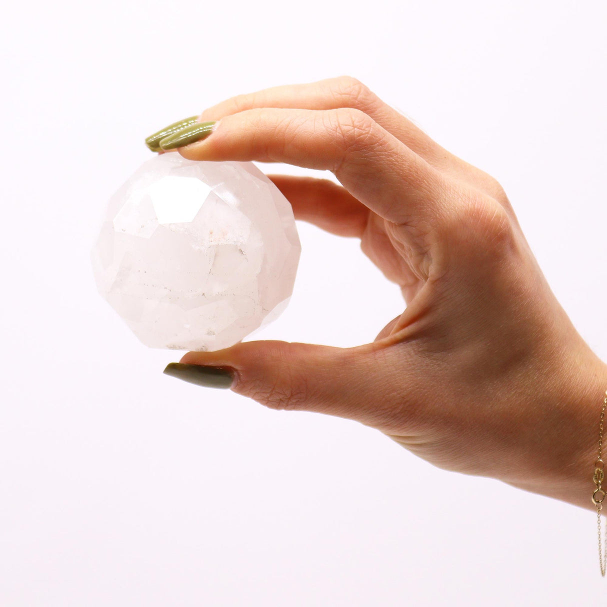 Rock Quartz Sphere Crystal Gemstone Faceted Healing Ball & Stand - SHAMTAM.COM