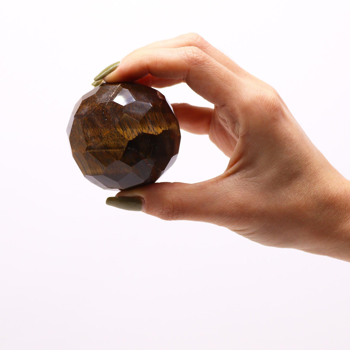 Tiger's Eye Sphere Crystal Gemstone Faceted Healing Ball & Stand - SHAMTAM.COM