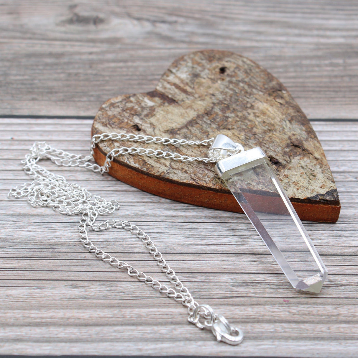 Rock Quartz Pendant Crystal Gemstone Flat Pencil - SHAMTAM.COM