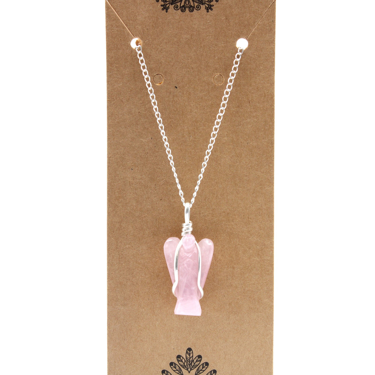 Rose Quartz Pendant Guardian Angel Crystal Gemstone - SHAMTAM.COM