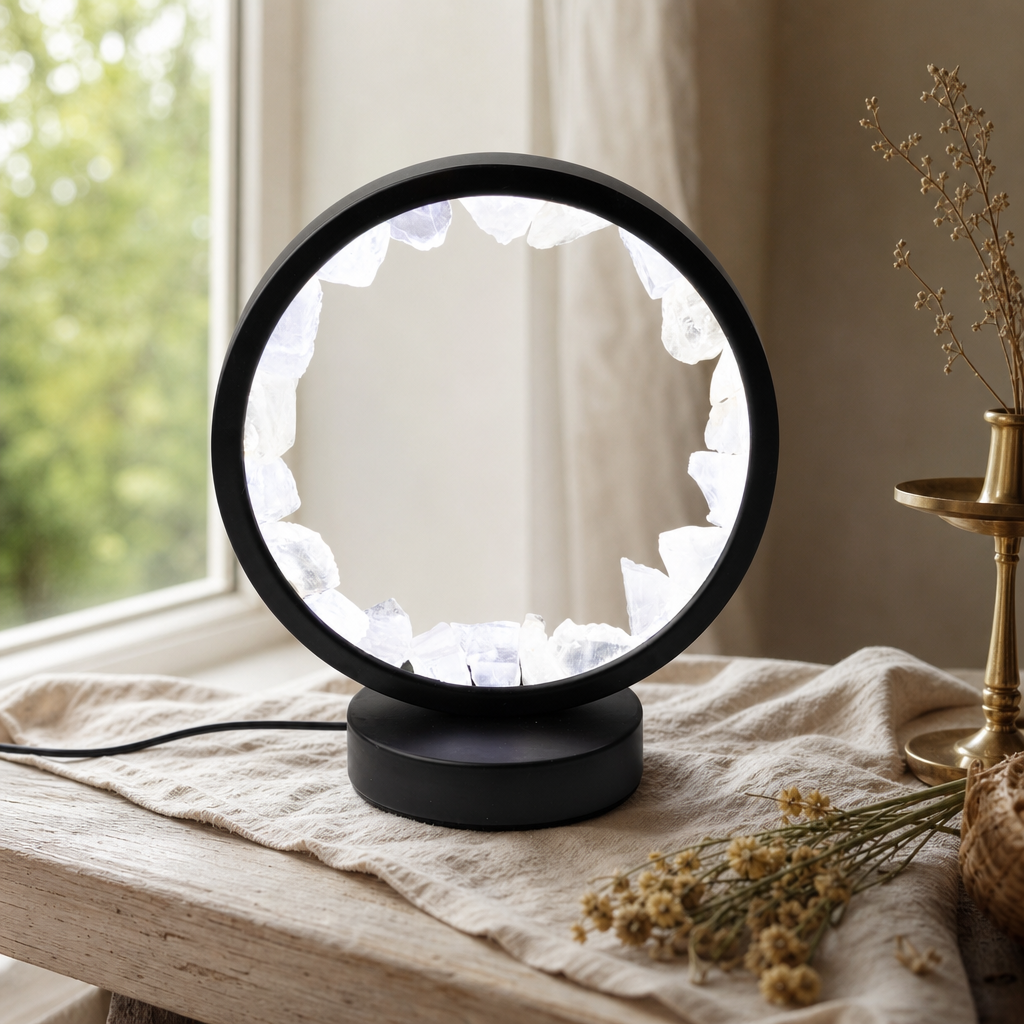 Gemstone Halo Lamp - Zen Mind - Clear Quartz