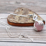 Rose Quartz Pendant Healing Hands Crystal Gemstone - SHAMTAM.COM