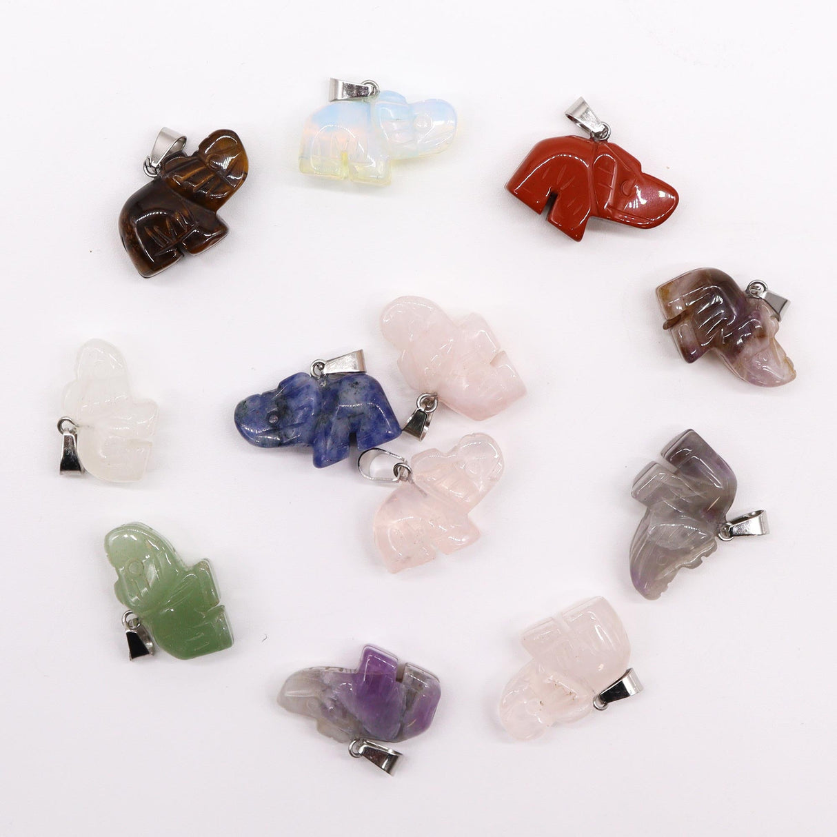 Crystal Pendant Lucky Elephants Gemstone25x15mm - SHAMTAM.COM