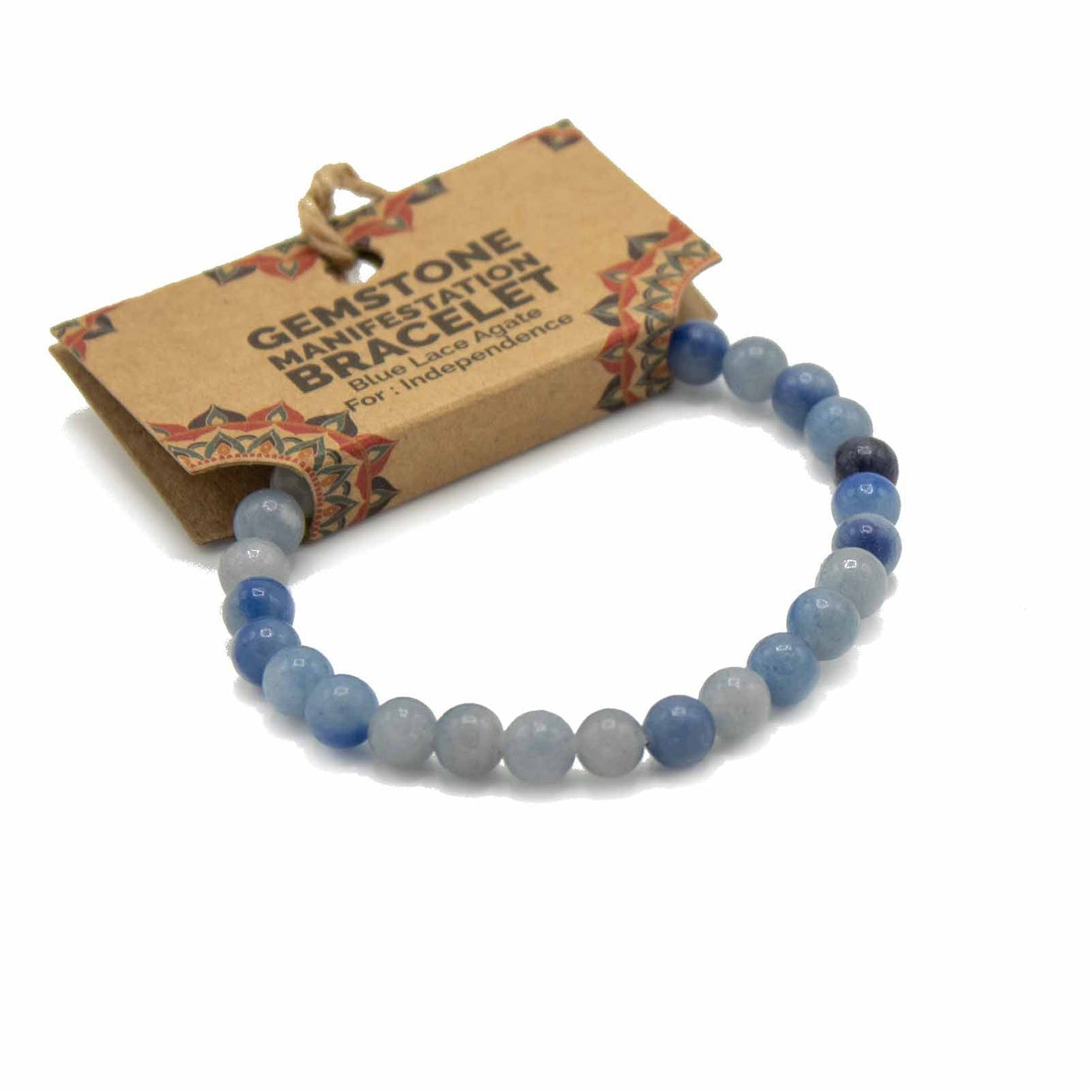 Manifestation Bracelet - Blue Lace Agate - Independence - Crystal Gemstone - SHAMTAM.COM