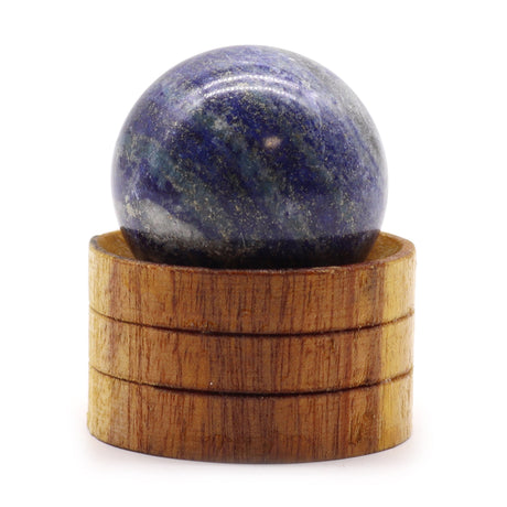 Gemstone Sphere 40mm - Afghan Lapis with Stand - SHAMTAM.COM
