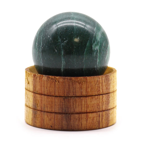 Gemstone Sphere 40mm - Indian Jade with Stand - SHAMTAM.COM