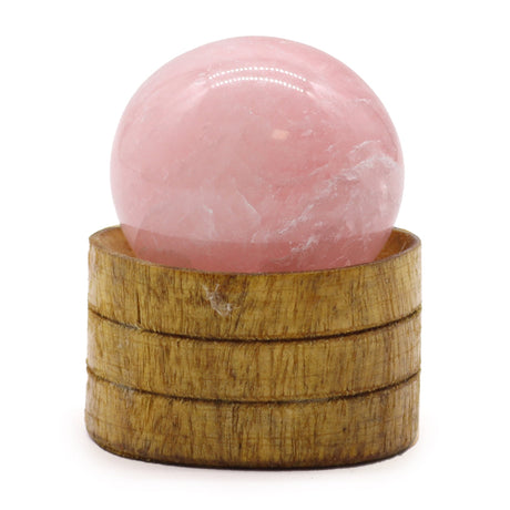 Gemstone Sphere 40mm - Rose Quartz with Stand - SHAMTAM.COM