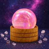 Gemstone Sphere 50mm - Rose Quartz Titanium Aura with Stand - SHAMTAM.COM