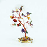 Crystal Tree - Multi Stones on Natural Agate Base 35 gemstones - SHAMTAM.COM