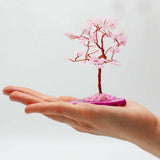 Crystal Tree - Rose Quartz on Pink Agate Base 35 gemstones - SHAMTAM.COM