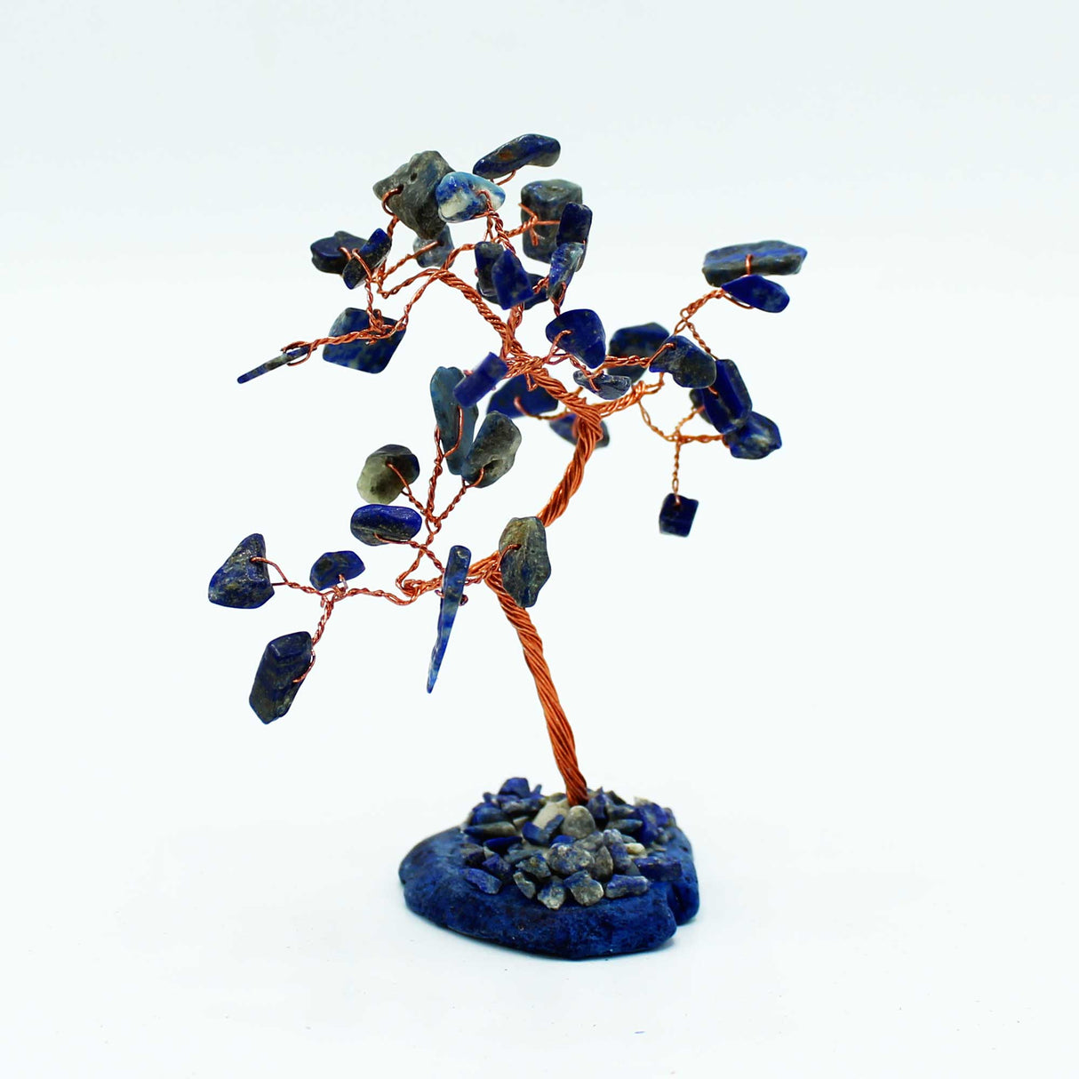 Crystal Tree - Sodalite on Blue Agate Base 35 gemstones - SHAMTAM.COM