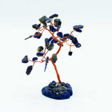 Crystal Tree - Sodalite on Blue Agate Base 35 gemstones - SHAMTAM.COM